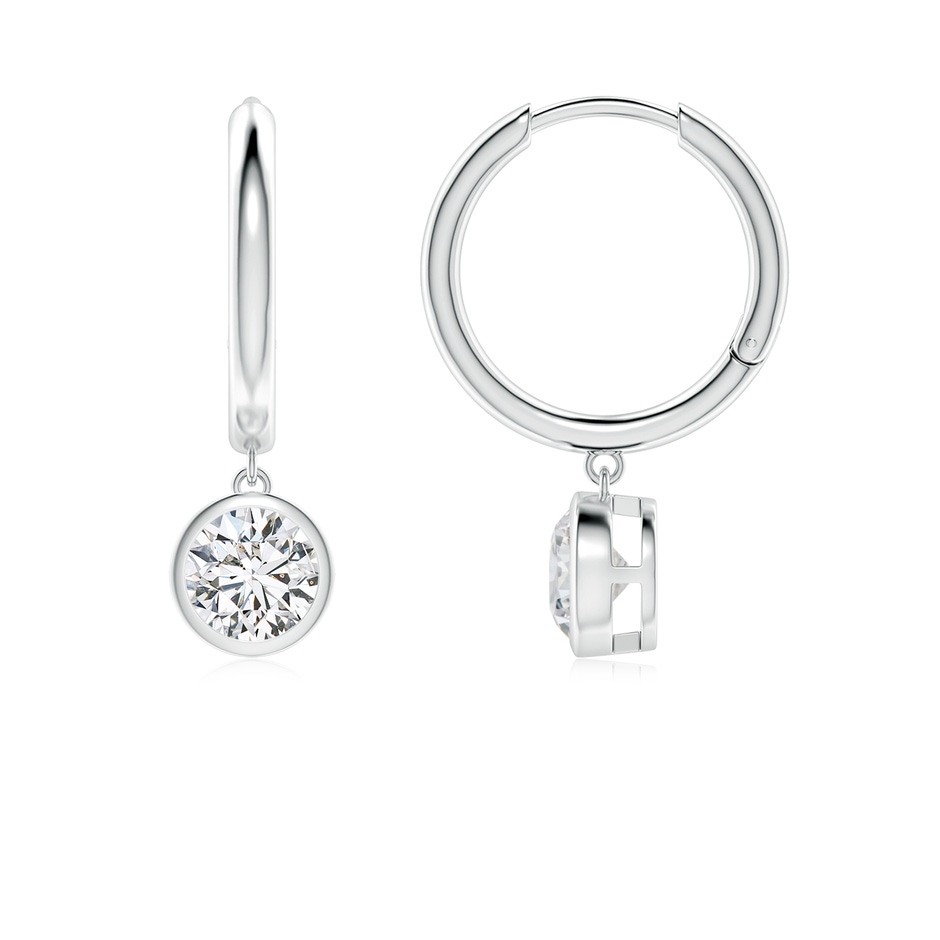 5.1mm HSI2 Round Diamond Hoop Drop Earrings in P950 Platinum 