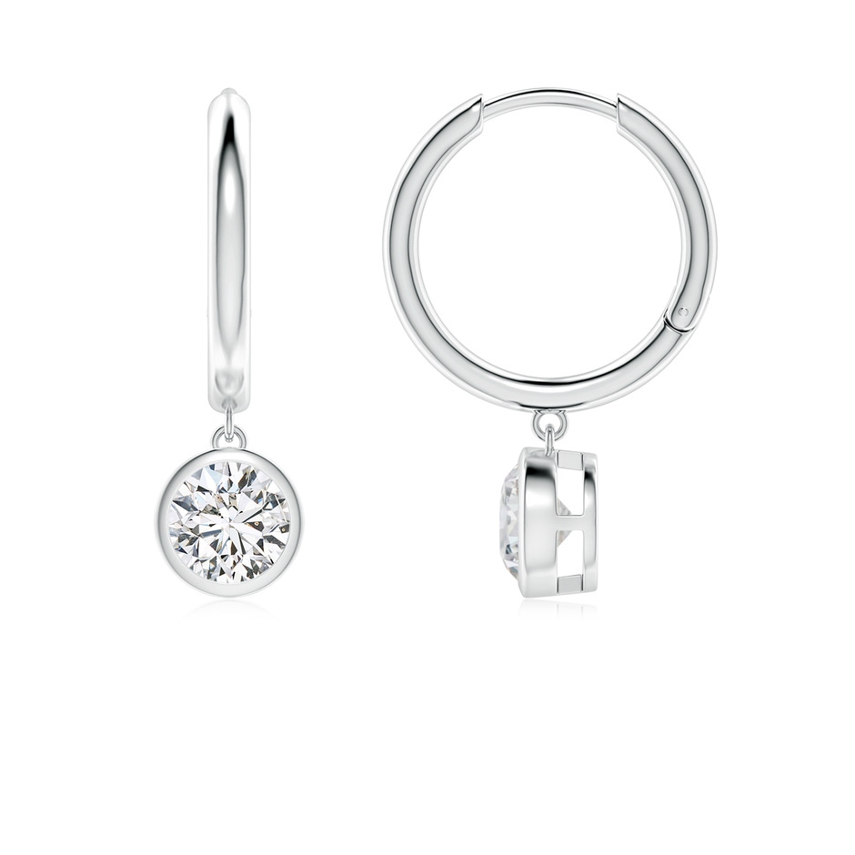 5.1mm HSI2 Round Diamond Hoop Drop Earrings in White Gold 