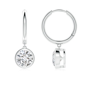 6.4mm HSI2 Round Diamond Hoop Drop Earrings in P950 Platinum