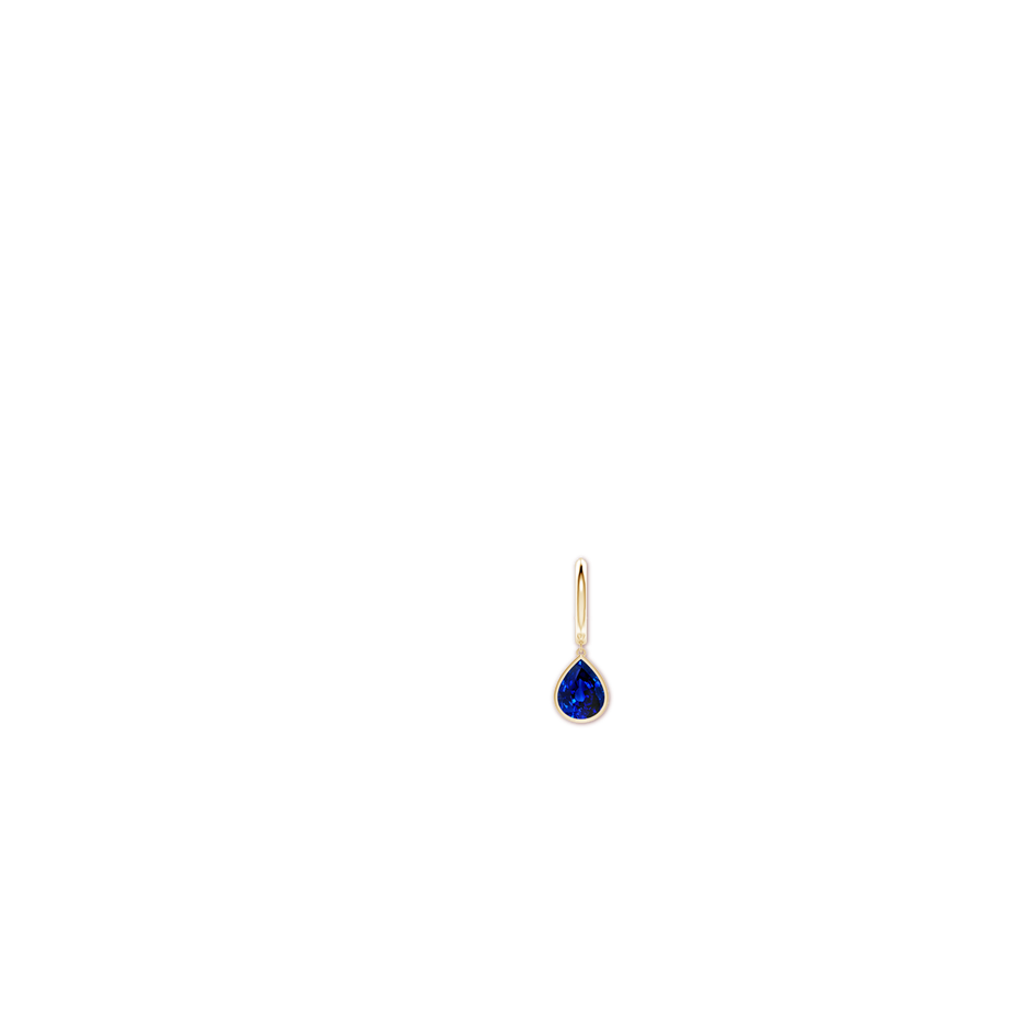 12x10mm Lab-Grown Pear-Shaped Blue Sapphire Hoop Drop Earrings in 18K Yellow Gold ear