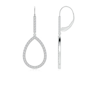 1.5mm HSI2 Round Diamond Teardrop Earrings in White Gold