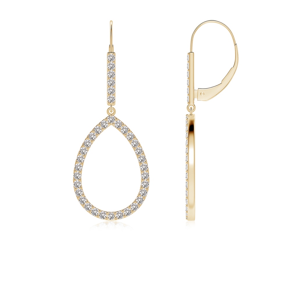 1.5mm IJI1I2 Round Diamond Teardrop Earrings in Yellow Gold