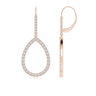 1.75mm GVS2 Round Diamond Teardrop Earrings in 18K Rose Gold