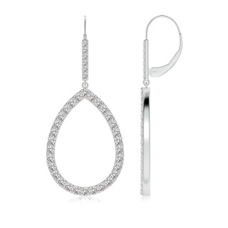 2mm IJI1I2 Round Diamond Teardrop Earrings in P950 Platinum