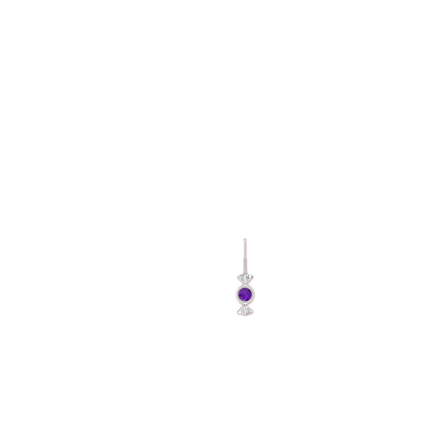 6mm AAAA Sweet Treats Round Amethyst Candy Drop Earrings in 18K White Gold - body_ear