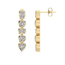 Cushion Rectangular Diamond Dangle Earrings