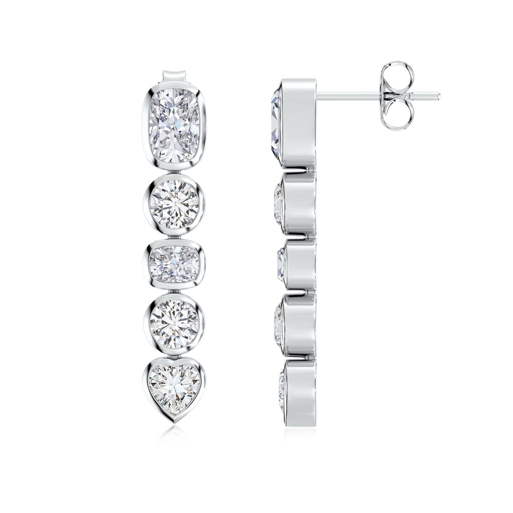 6x4mm HSI2 Bezel-Set Multi-Shape Diamond Dangle Earrings in White Gold