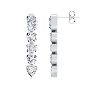 6x4mm HSI2 Bezel-Set Multi-Shape Diamond Dangle Earrings in White Gold