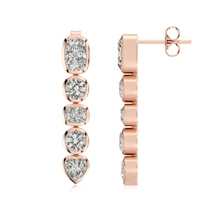 6x4mm KI3 Bezel-Set Multi-Shape Diamond Dangle Earrings in 18K Rose Gold