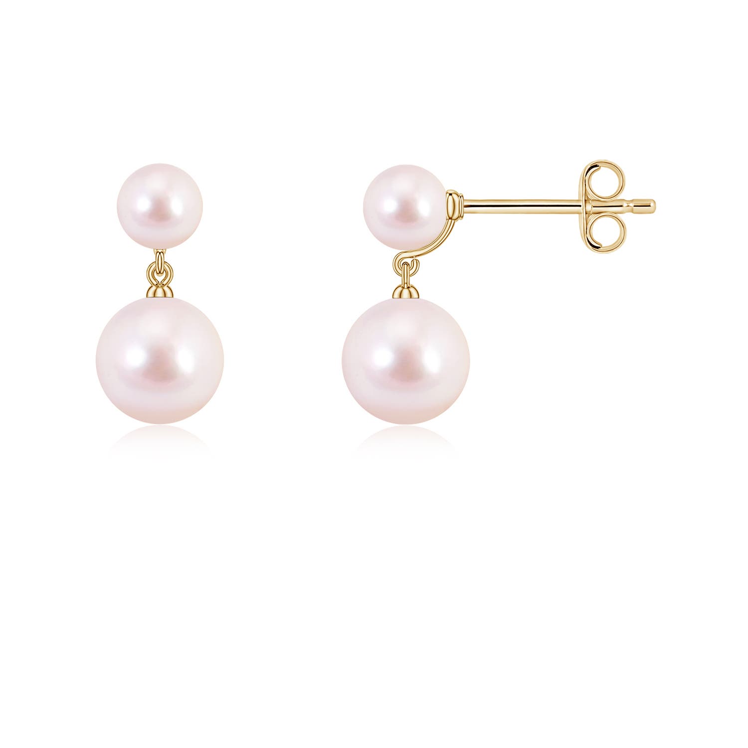Classic Yellow Gold Akoya Cultured Pearl Earrings