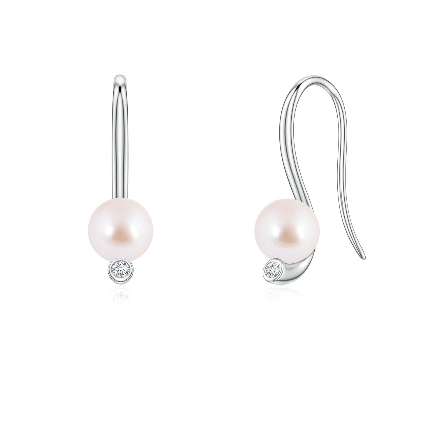 5mm AAA Akoya Pearl Ear Wire Earrings in 18CT White Gold