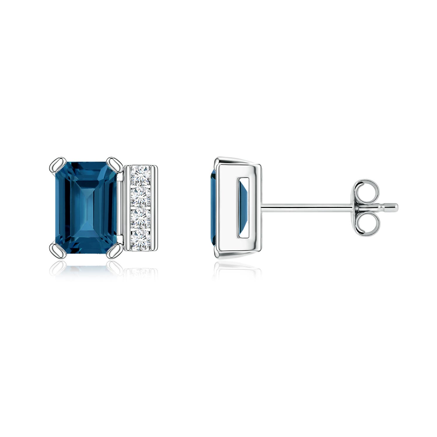 Lee Harris x Angara Lucy London Blue Topaz Stud Earrings