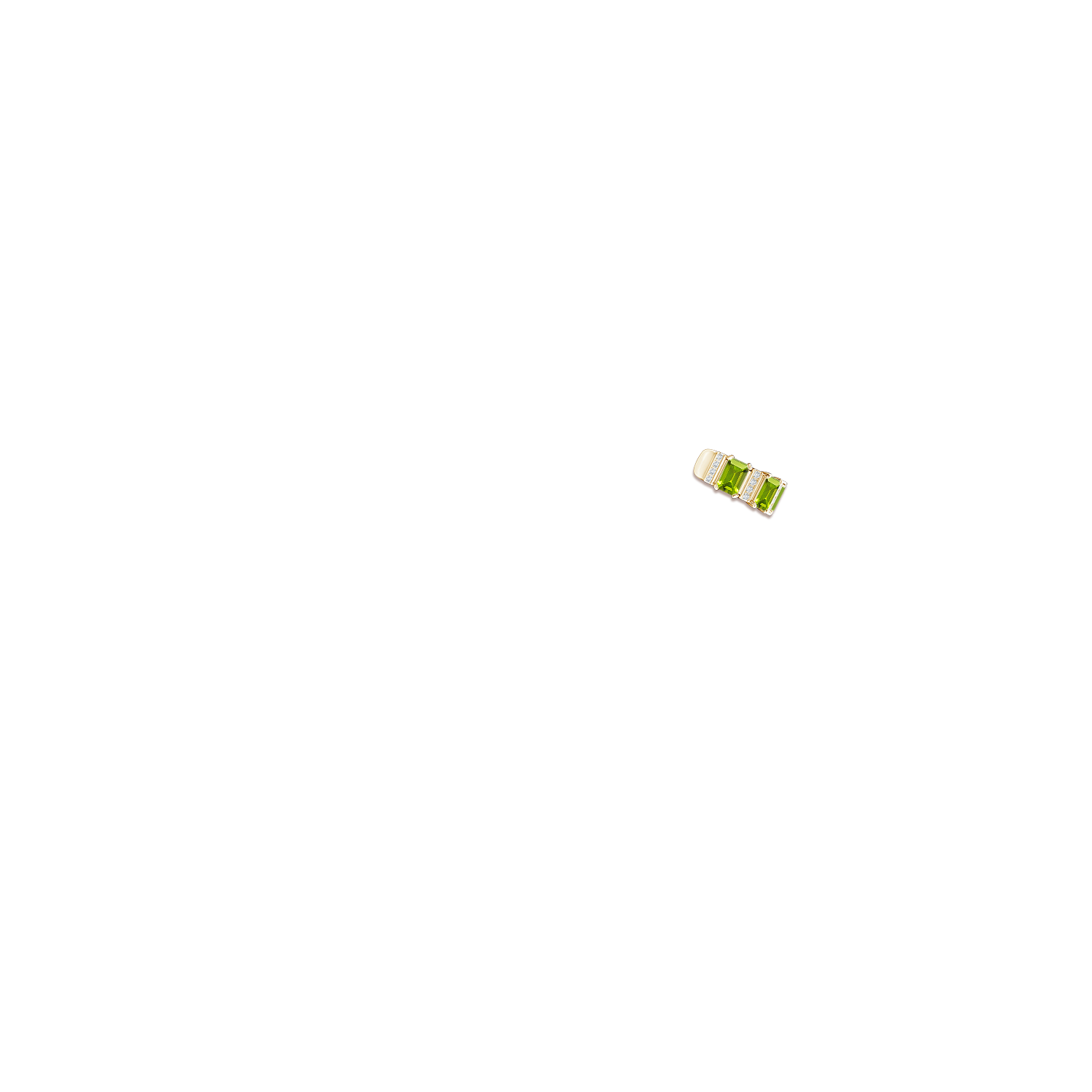 6x4mm AAA Lee Harris x Angara Peridot and Diamond Modern Art Deco Inspired Ear Cuff in Yellow Gold - body_ear