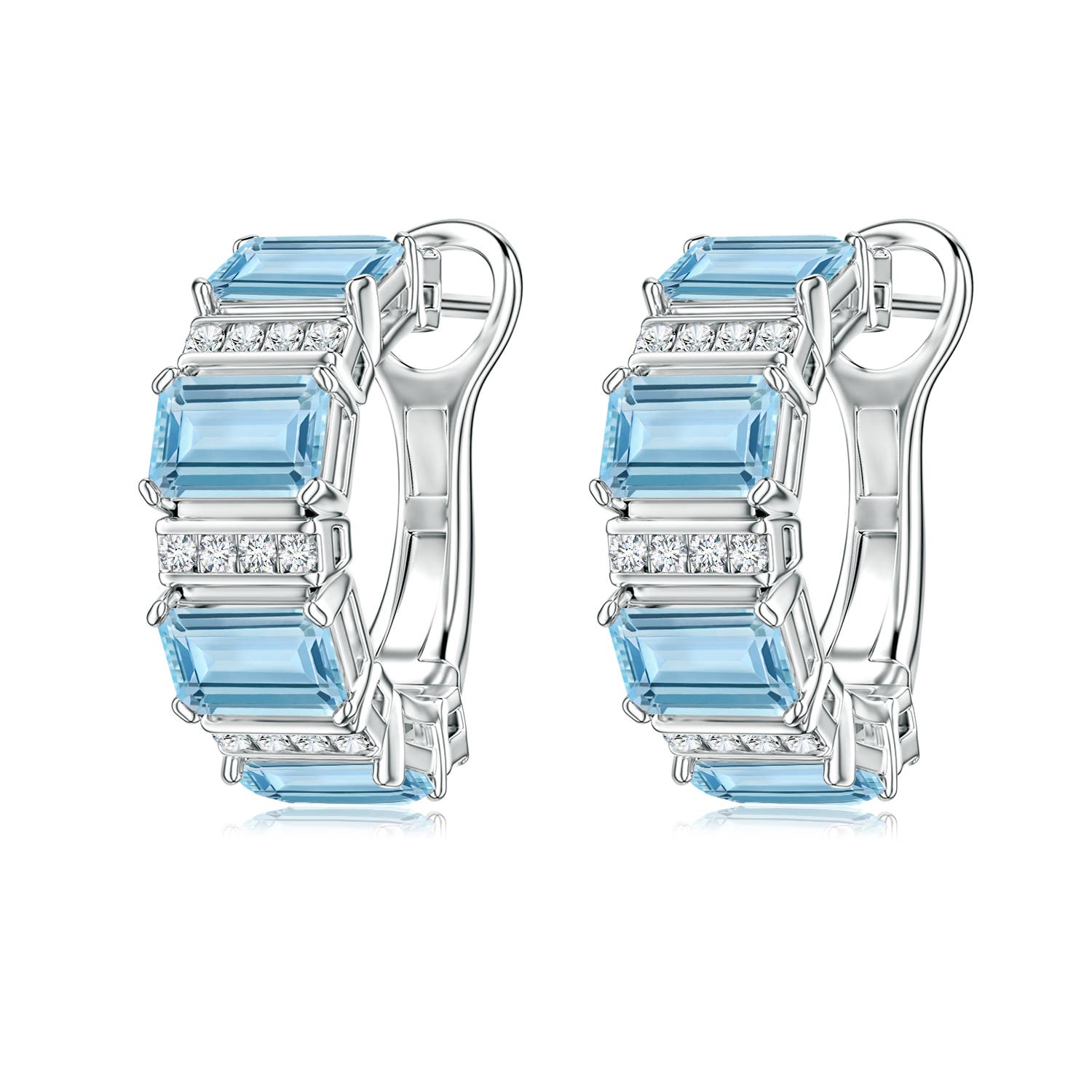 Lee Harris x Angara Drew Aquamarine Hoop Earrings