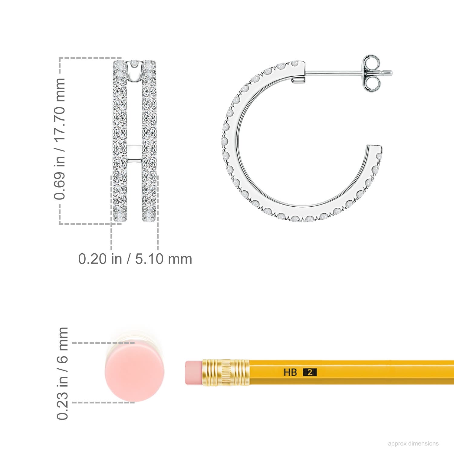 1.3mm HSI2 SE2341D-WG-HSI2-1.3 in White Gold - ruler