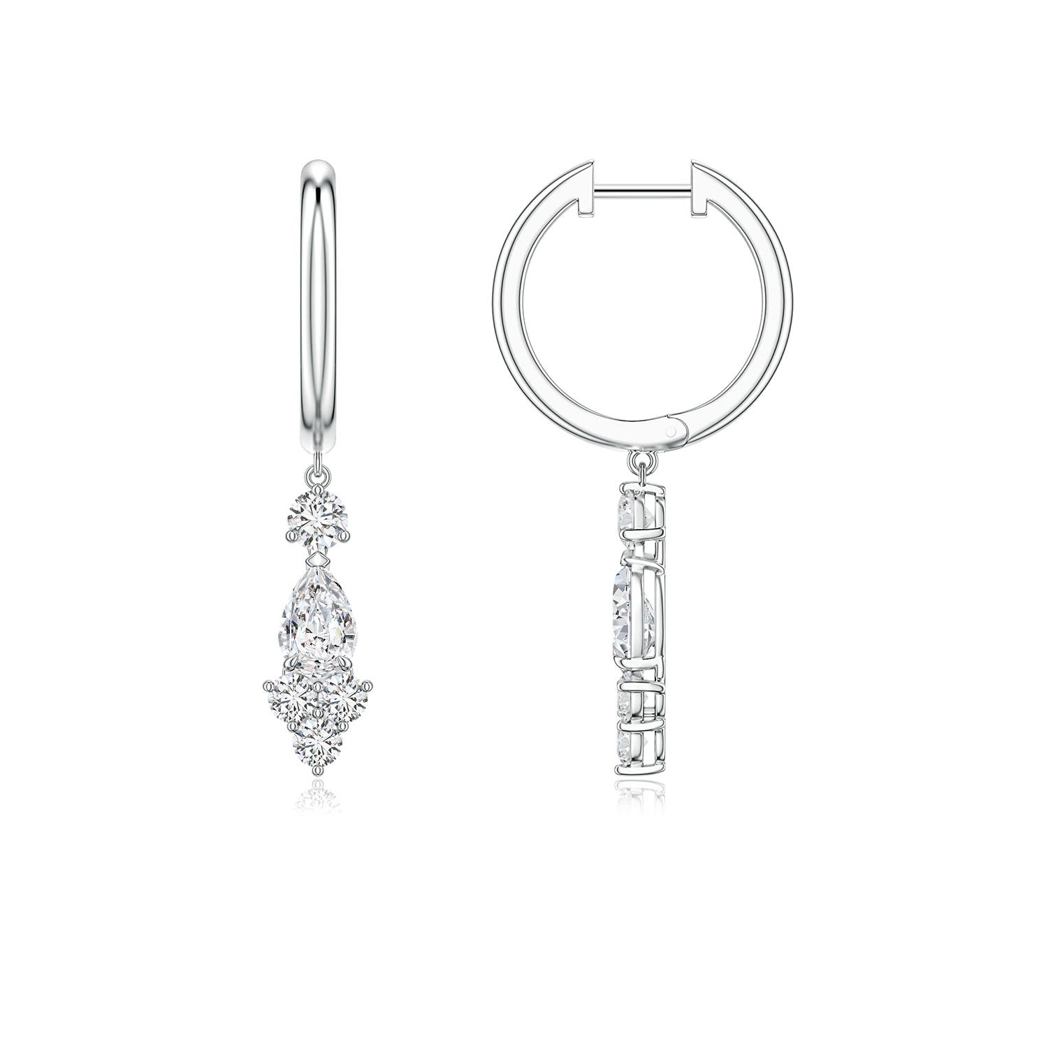 Pear Diamond Hoop Earrings