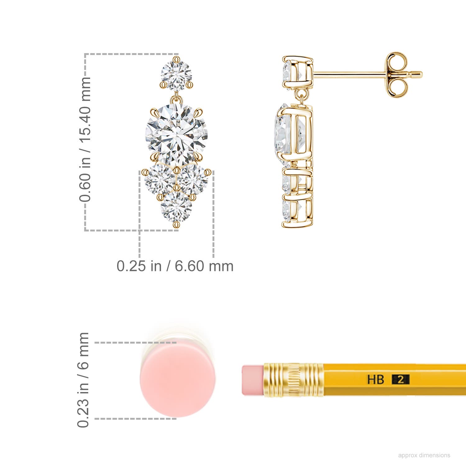 5mm HSI2 SE2350D-YG-HSI2-5 in Yellow Gold - ruler