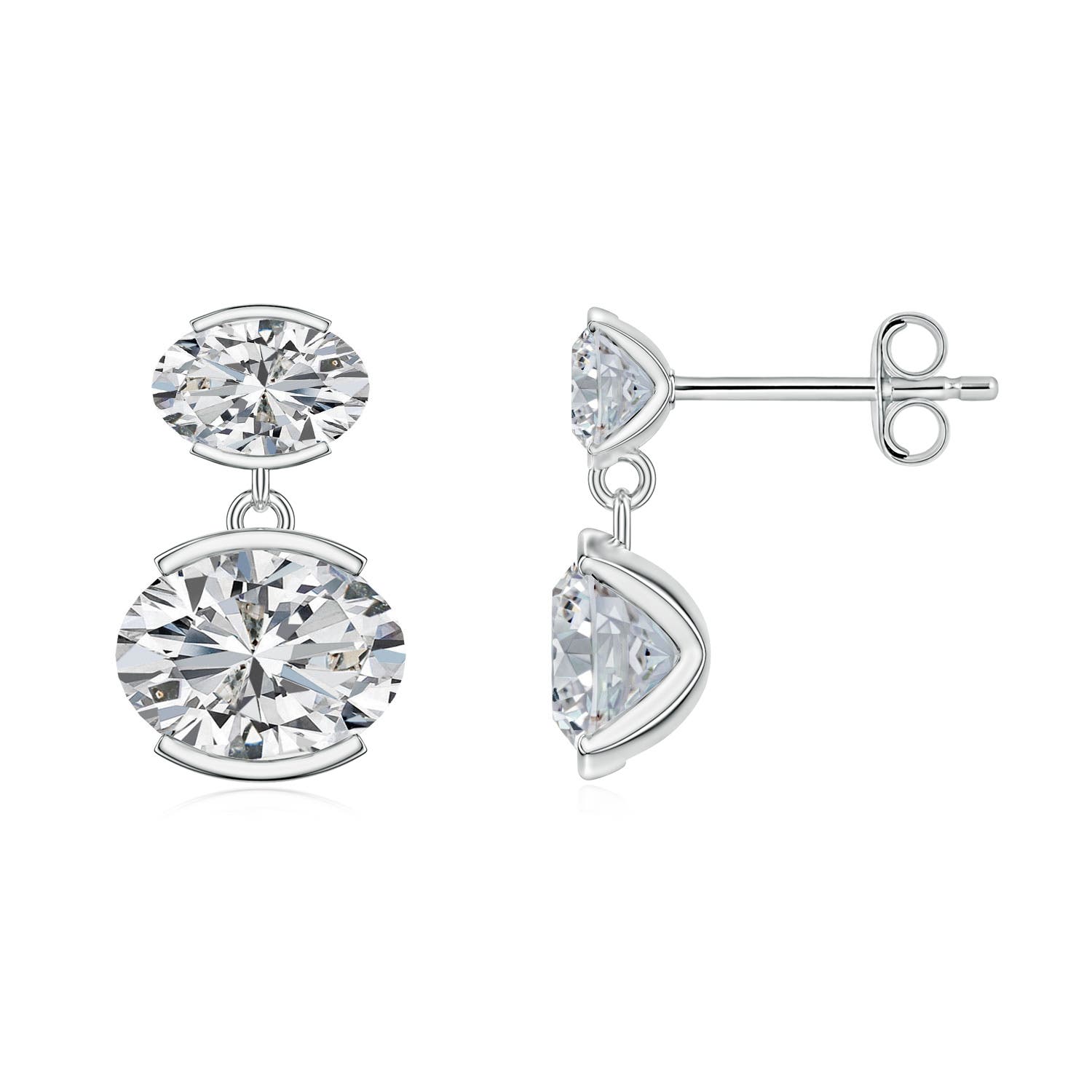 Oval Diamond Fashion Earrings