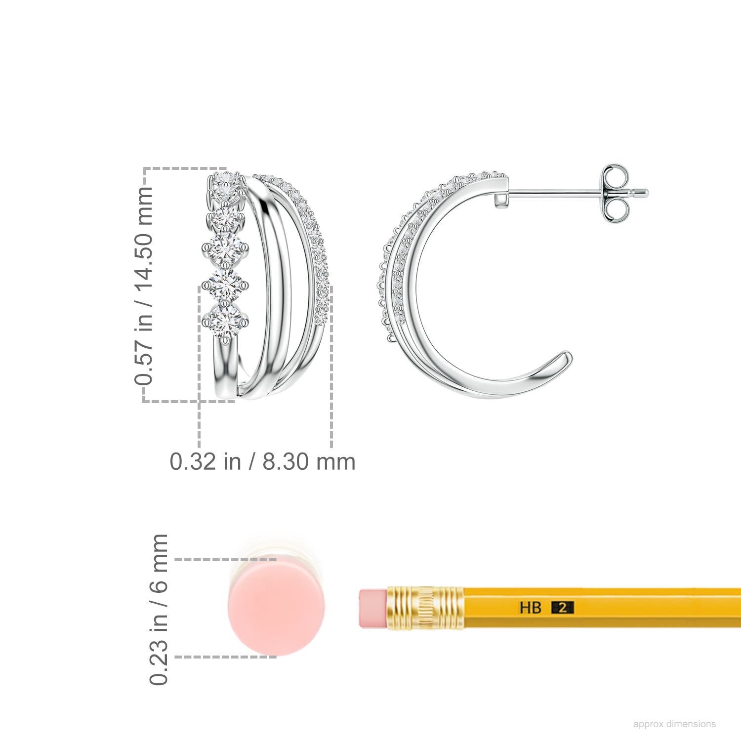 2.2mm HSI2 SE2356D-WG-HSI2-2.2 in White Gold - ruler