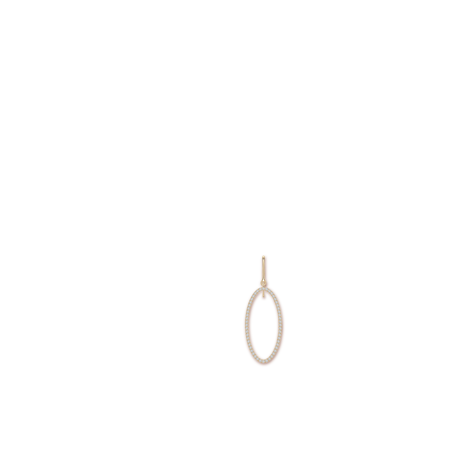 1.1mm HSI2 U-Pavé Diamond Oval Drop Earrings in Yellow Gold - body_ear