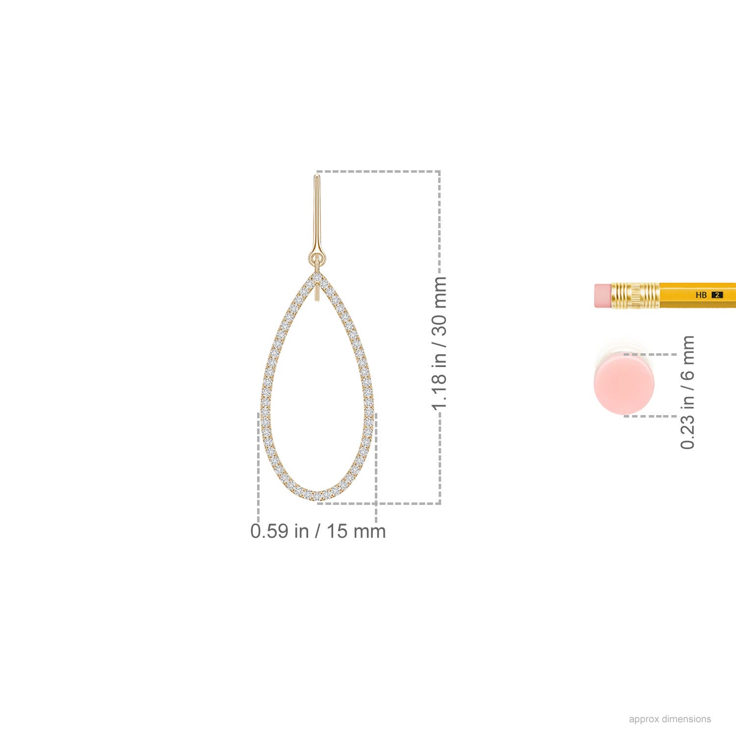 1.1mm HSI2 SE2362D-YG-HSI2-1.1 in Yellow Gold - ruler