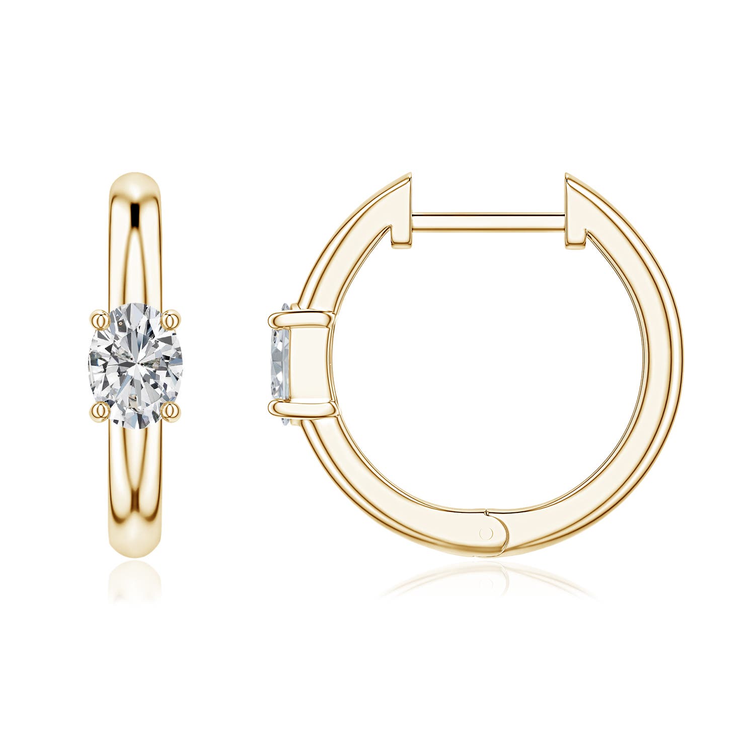 Oval Diamond Hoop Earrings