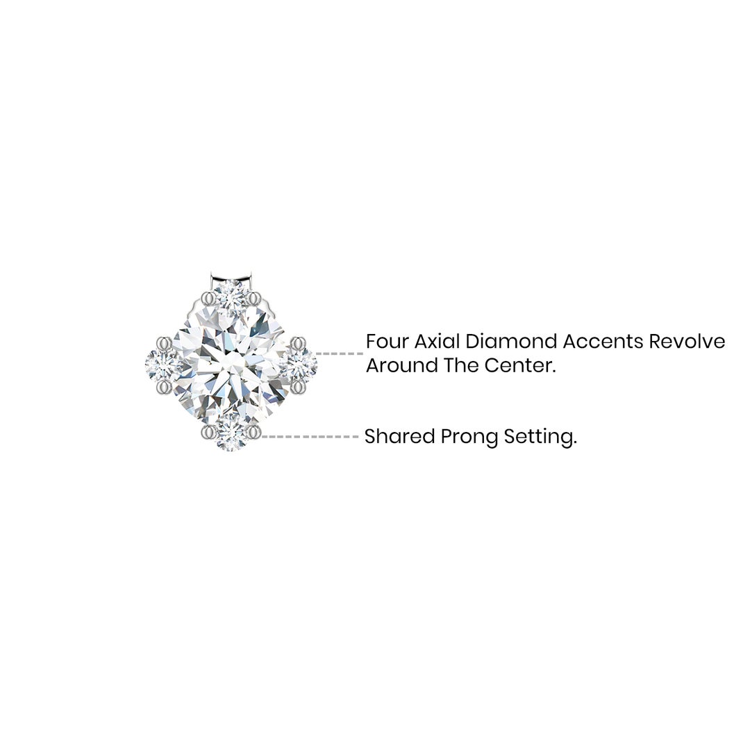 5mm HSI2 Round Diamond Stud Earrings with Accents in White Gold - side 3