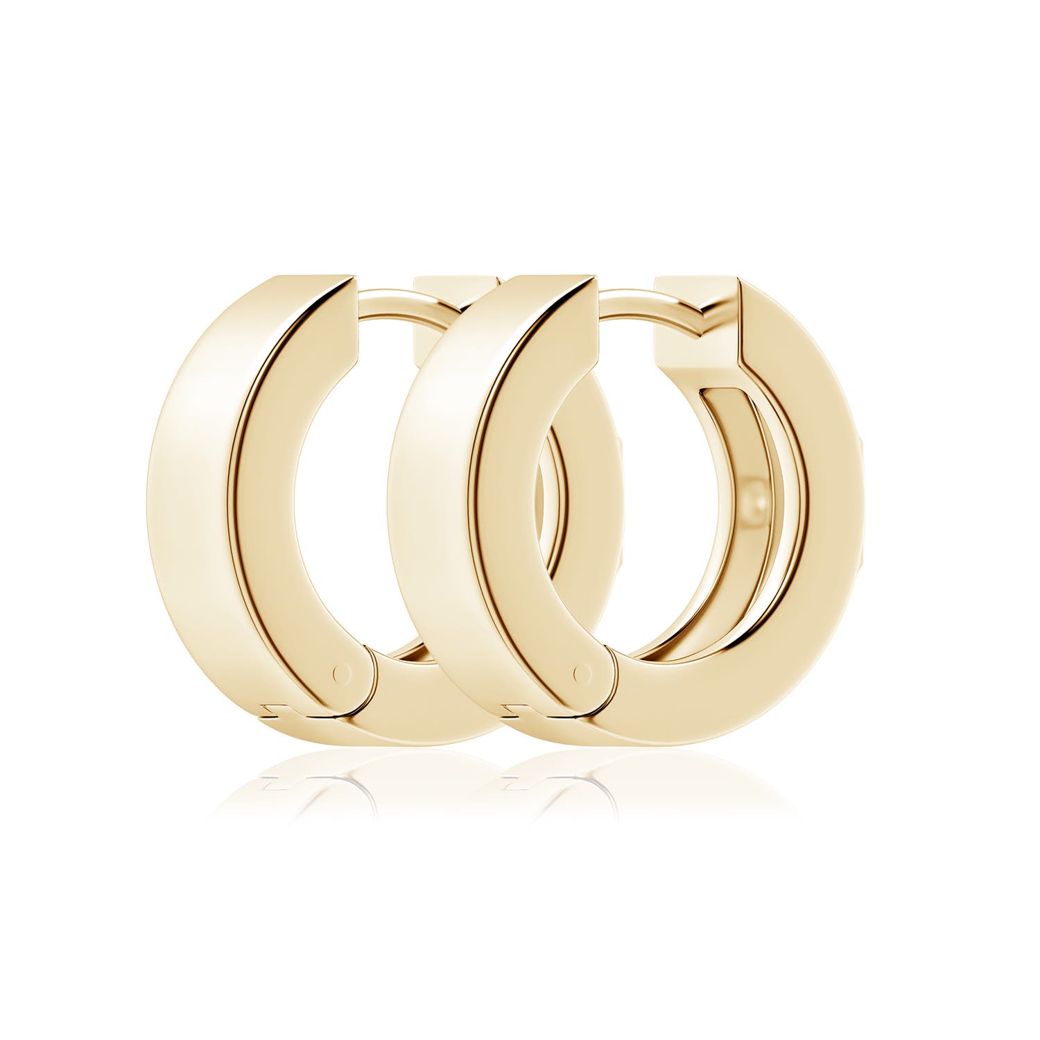 Emerald-Cut Diamond Men's Octagon Huggie Hoop Earrings