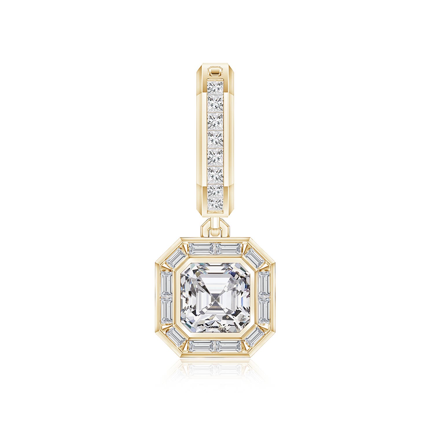Asscher Diamond Dangle Earrings