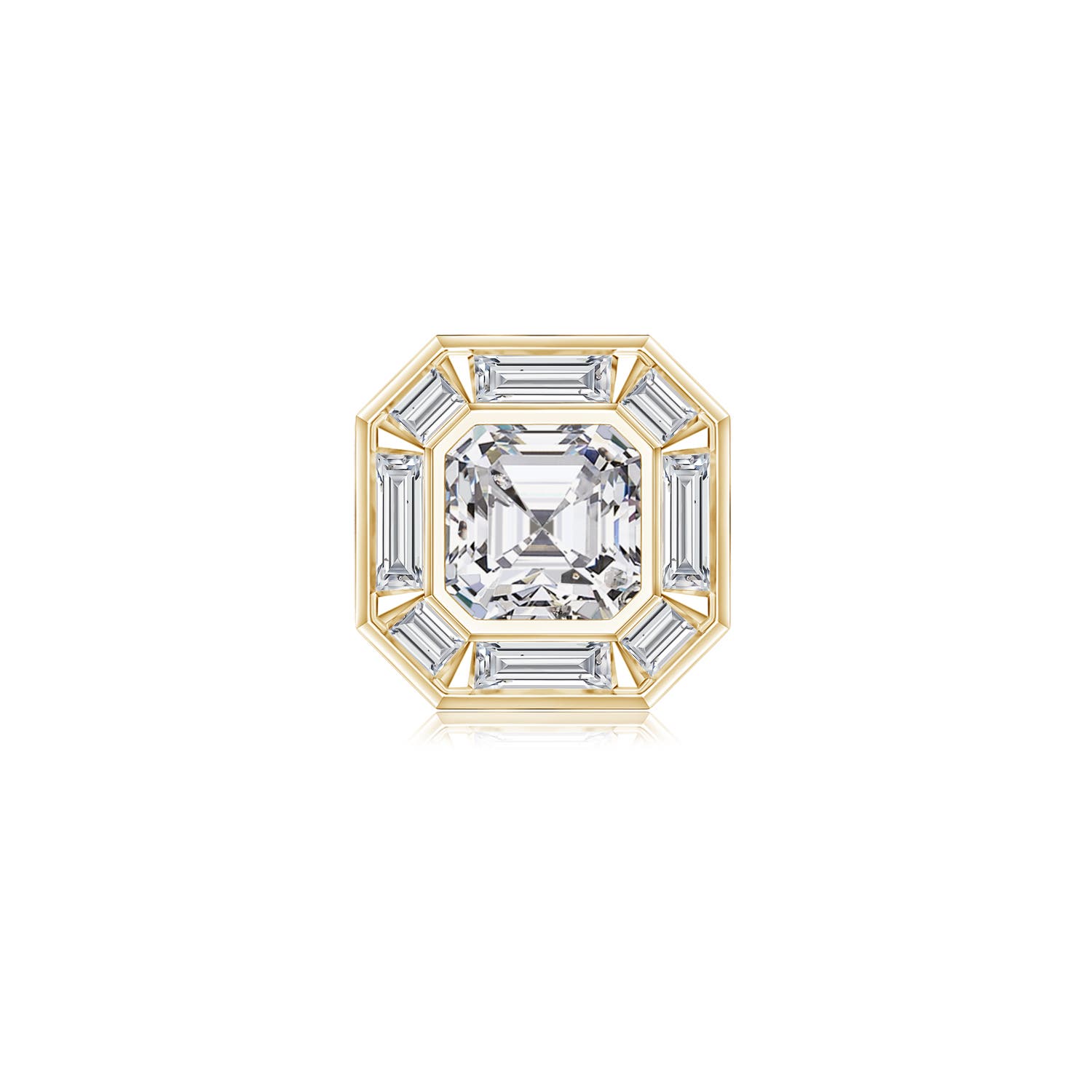 Asscher Diamond Halo Earrings