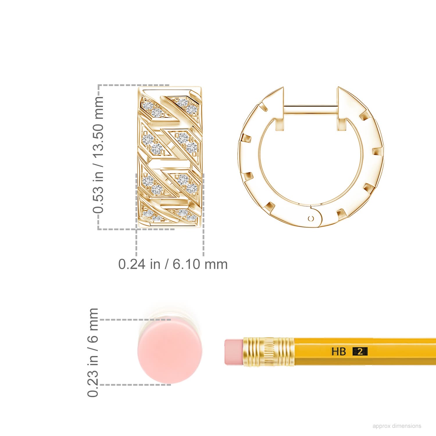 1mm HSI2 SEM0108D-YG-HSI2-1 in Yellow Gold - ruler