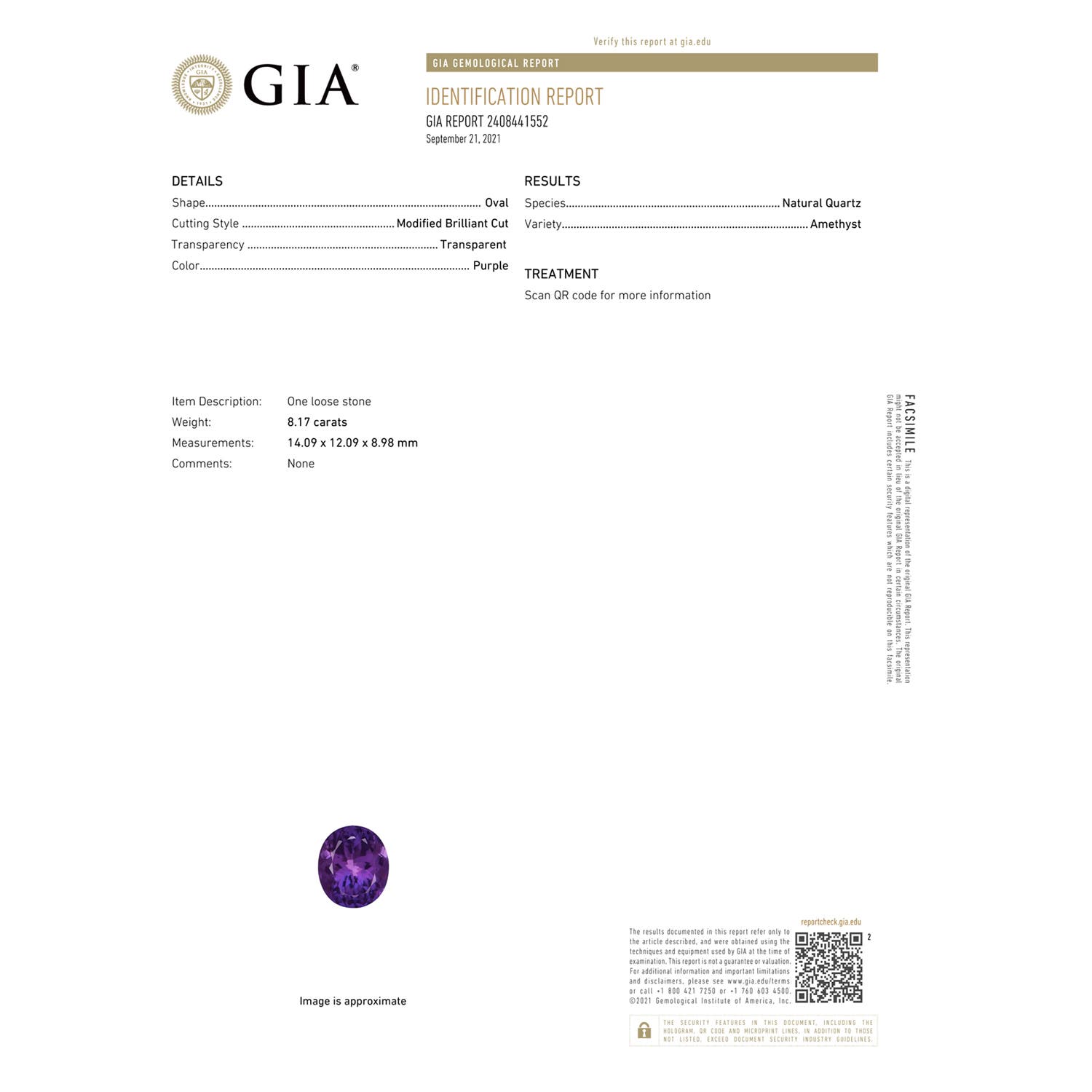 Two Tone GIA Certified Oval Amethyst Crossover Ring