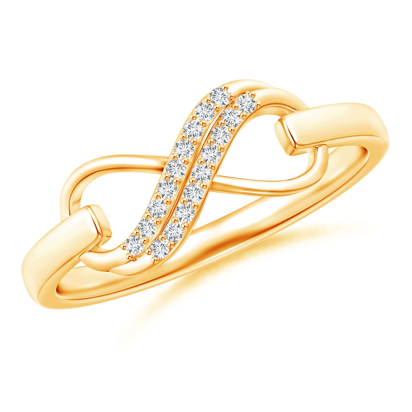Twin-Row Natural Diamond Swirl Infinity Link Ring