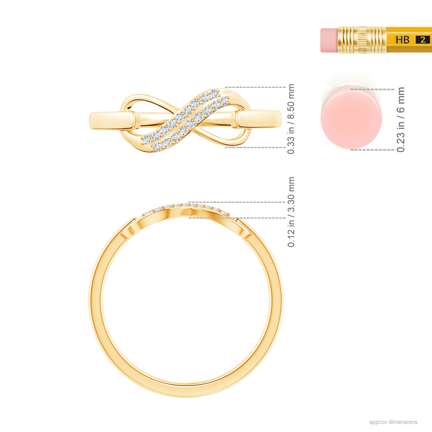 Twin-Row Natural Diamond Swirl Infinity Link Ring
