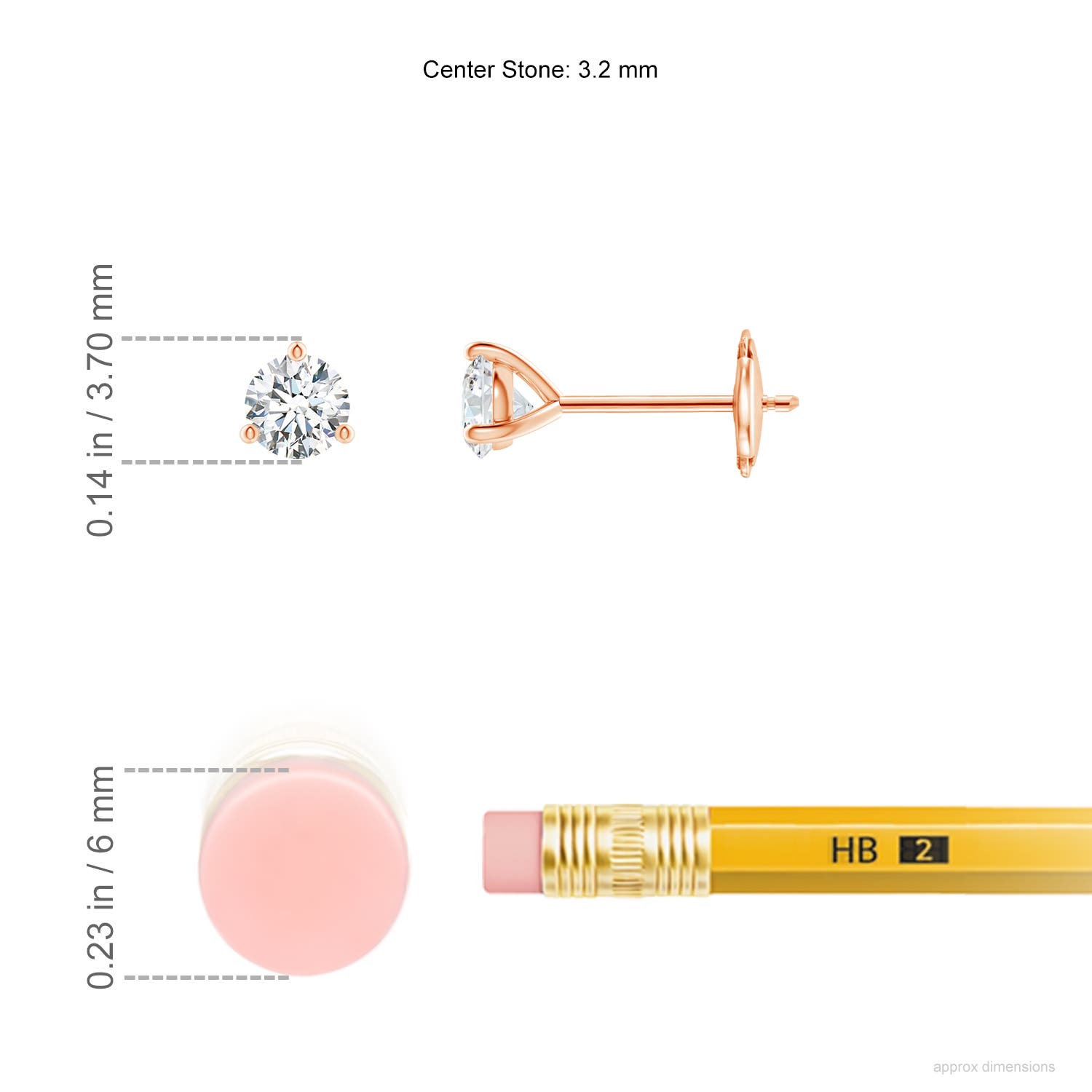 G, VS2 / 0.25 CT / 14 KT Rose Gold