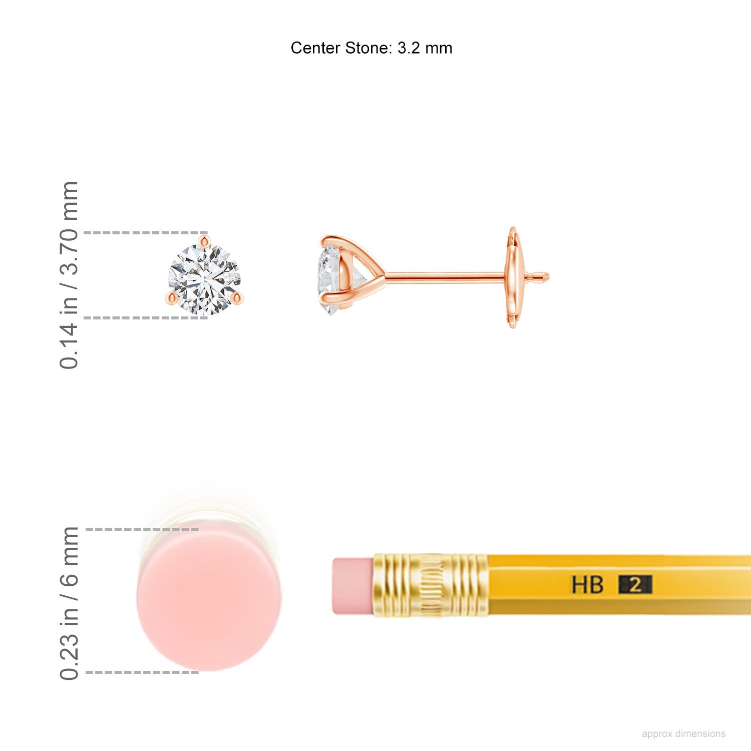 H, SI2 / 0.25 CT / 14 KT Rose Gold