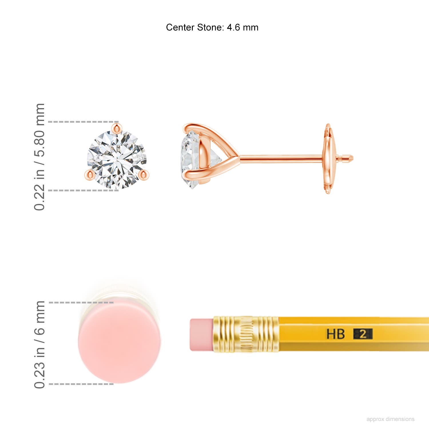 H, SI2 / 0.76 CT / 14 KT Rose Gold