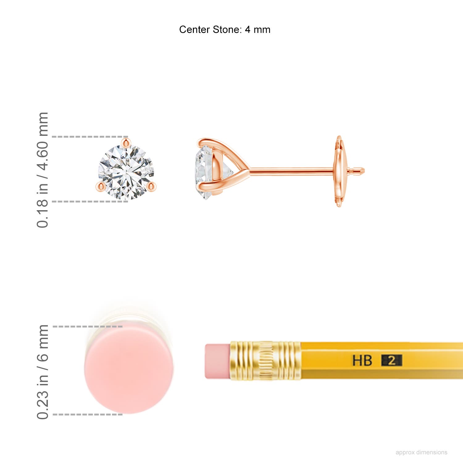 H, SI2 / 0.46 CT / 14 KT Rose Gold