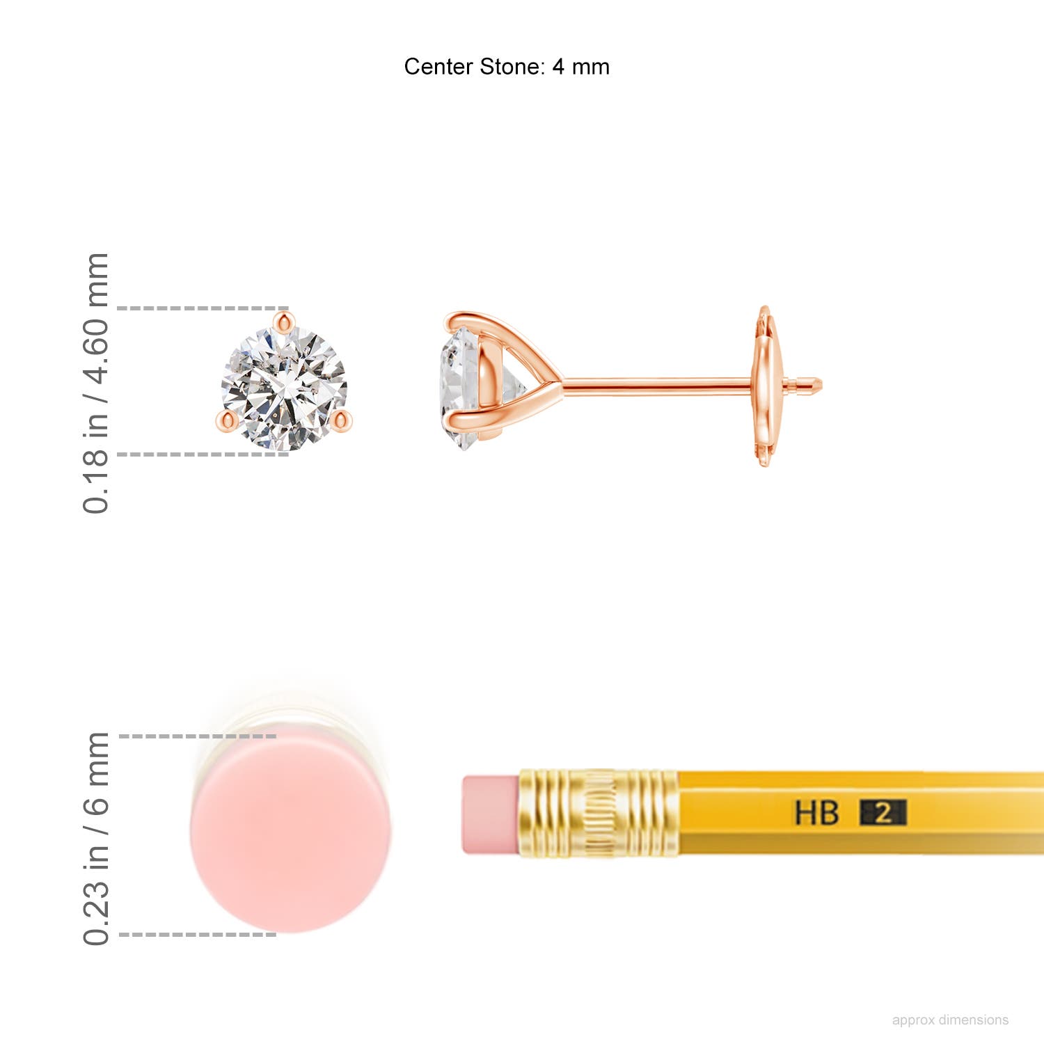 I-J, I1-I2 / 0.46 CT / 14 KT Rose Gold