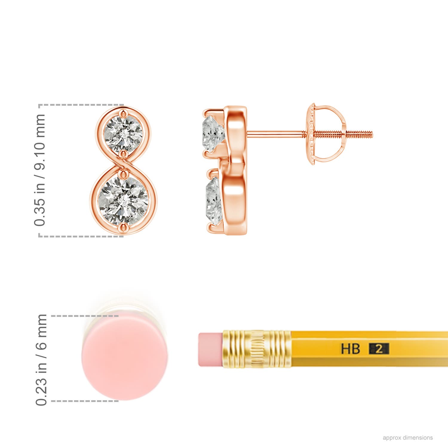 K, I3 / 0.37 CT / 14 KT Rose Gold