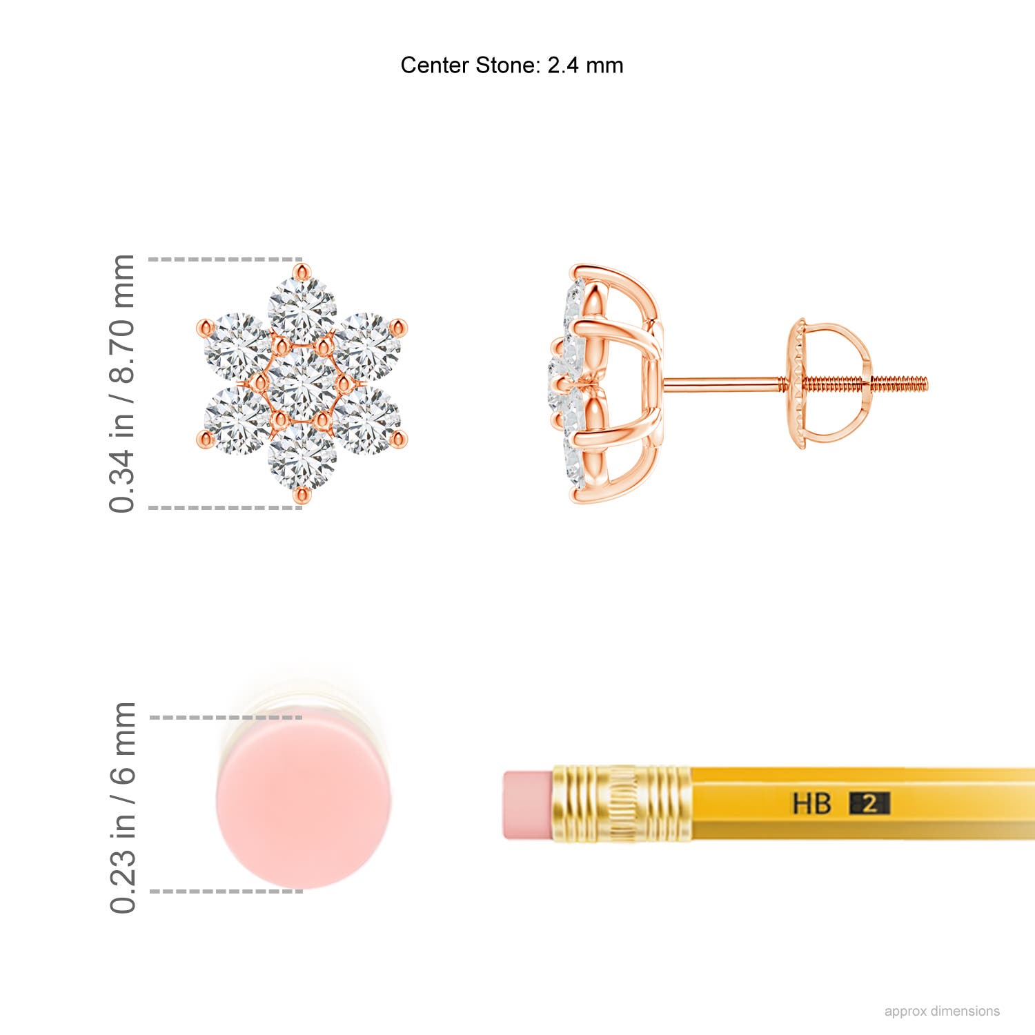 H, SI2 / 0.74 CT / 14 KT Rose Gold