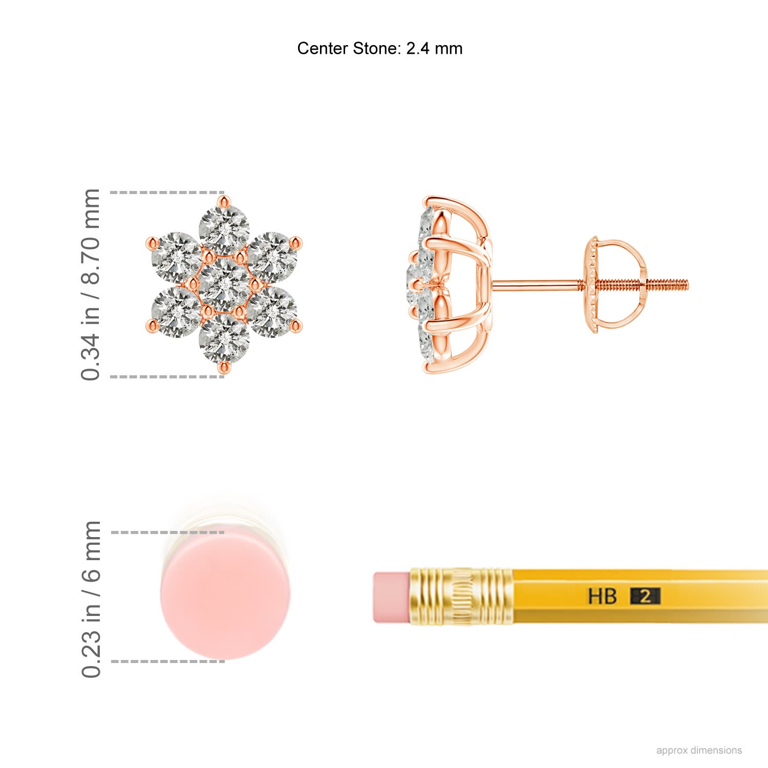 K, I3 / 0.74 CT / 14 KT Rose Gold