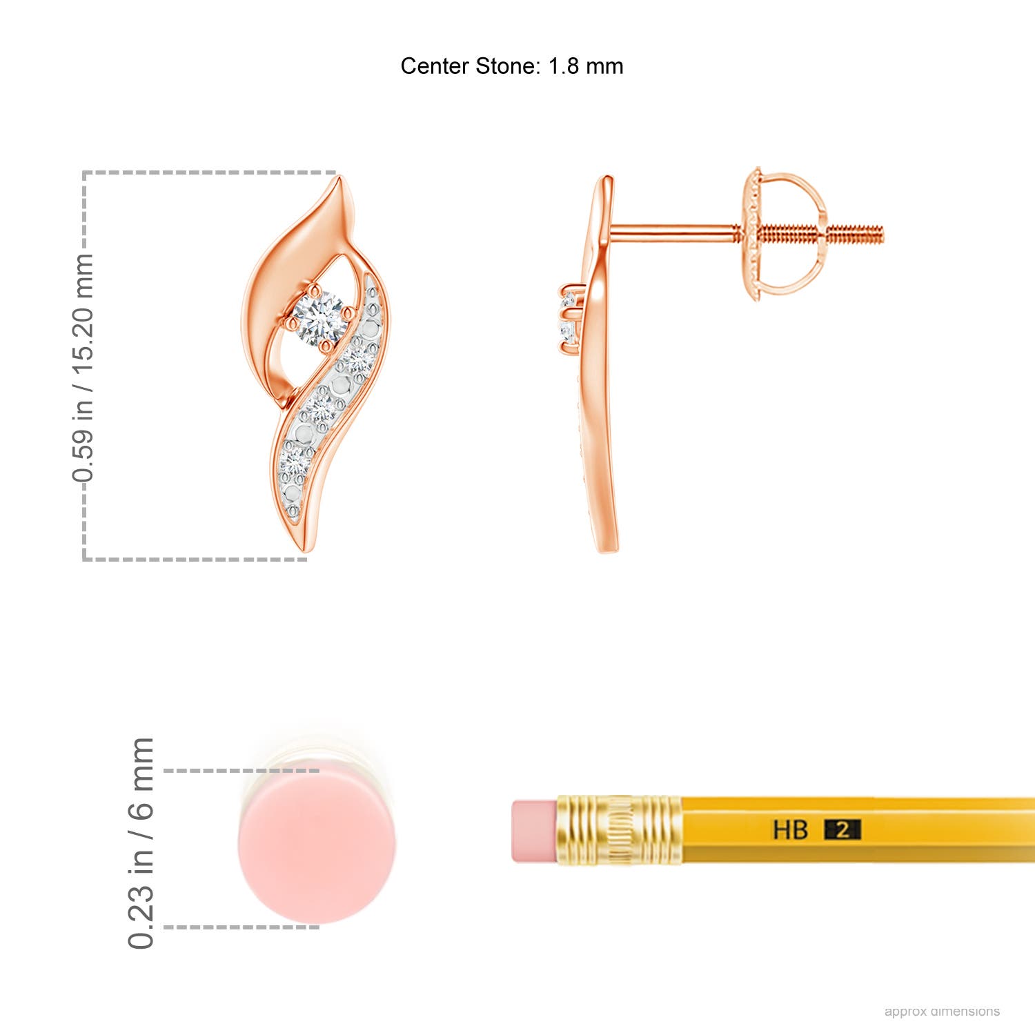 G, VS2 / 0.08 CT / 14 KT Rose Gold