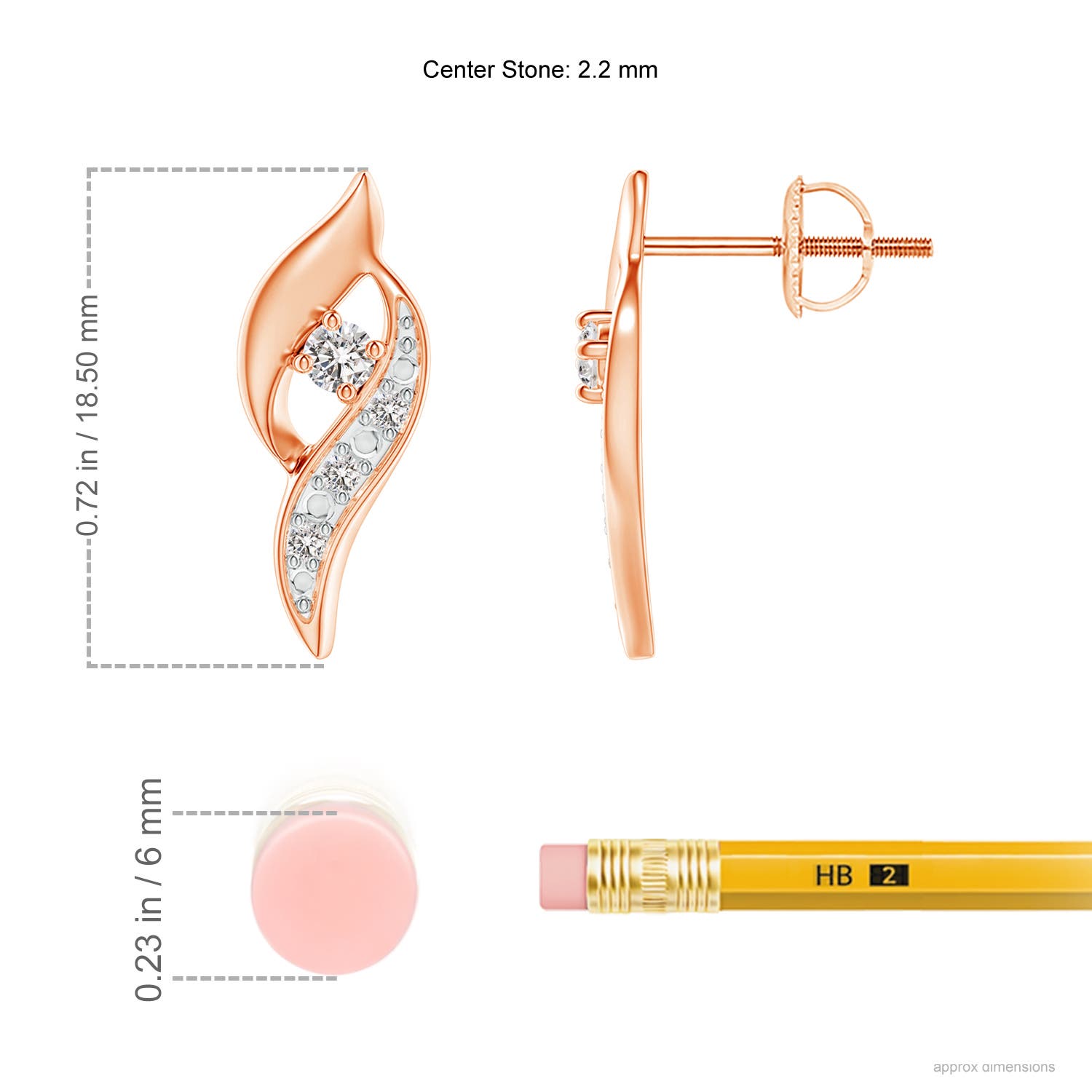 I-J, I1-I2 / 0.12 CT / 14 KT Rose Gold