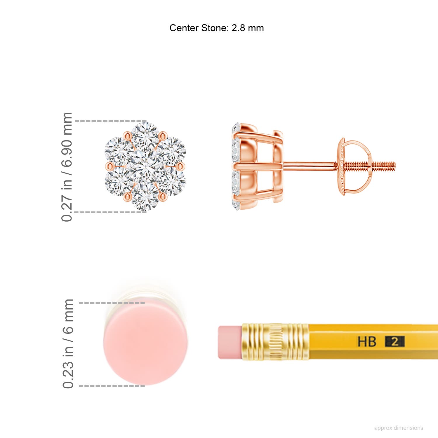 H, SI2 / 0.75 CT / 14 KT Rose Gold