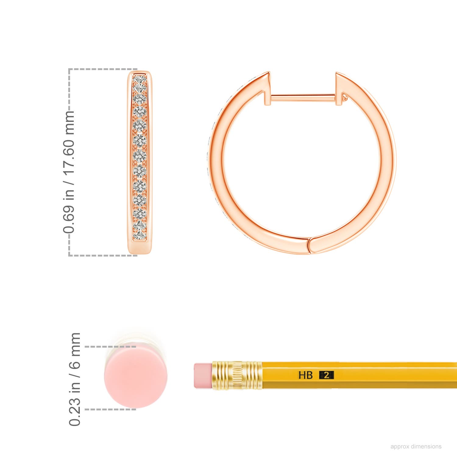 K, I3 / 0.21 CT / 14 KT Rose Gold