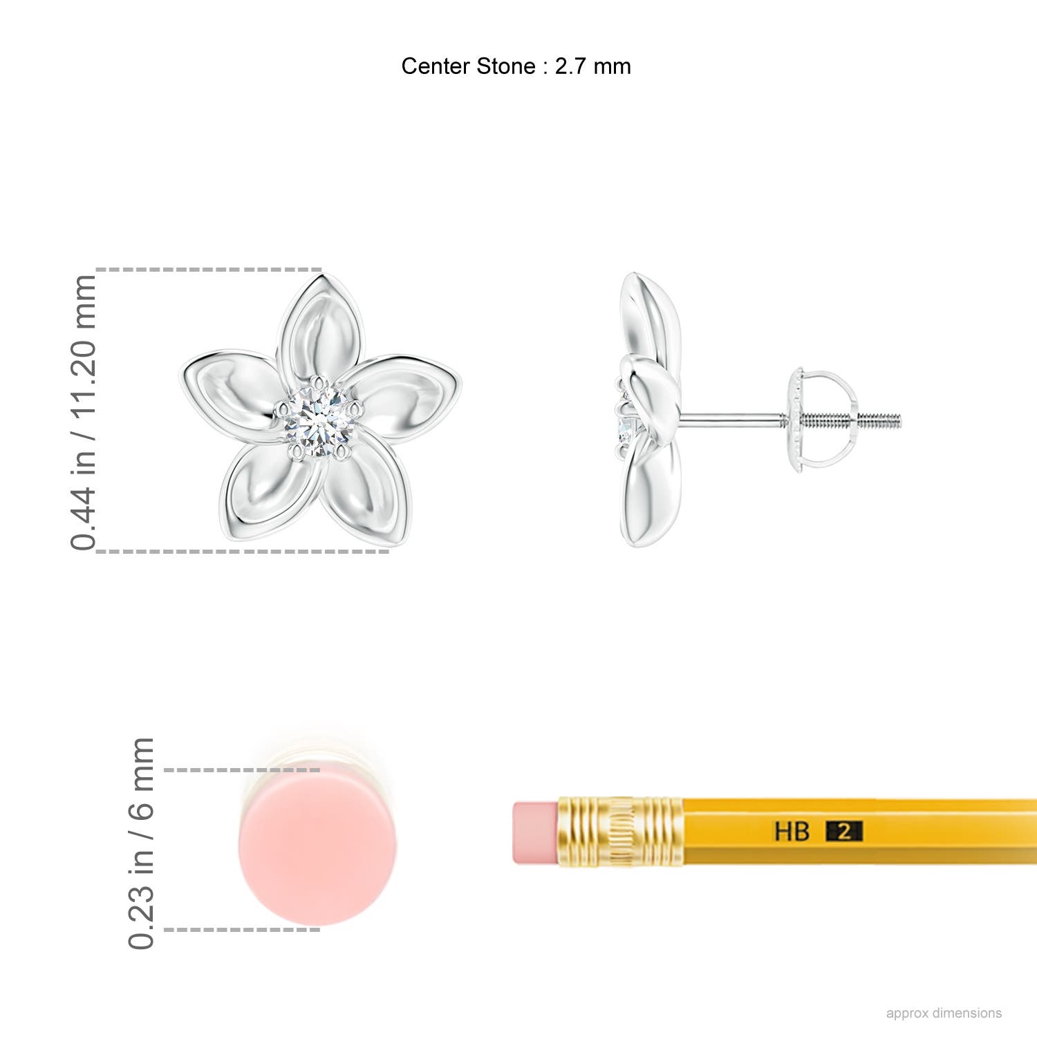 G, VS2 / 0.16 CT / 14 KT White Gold