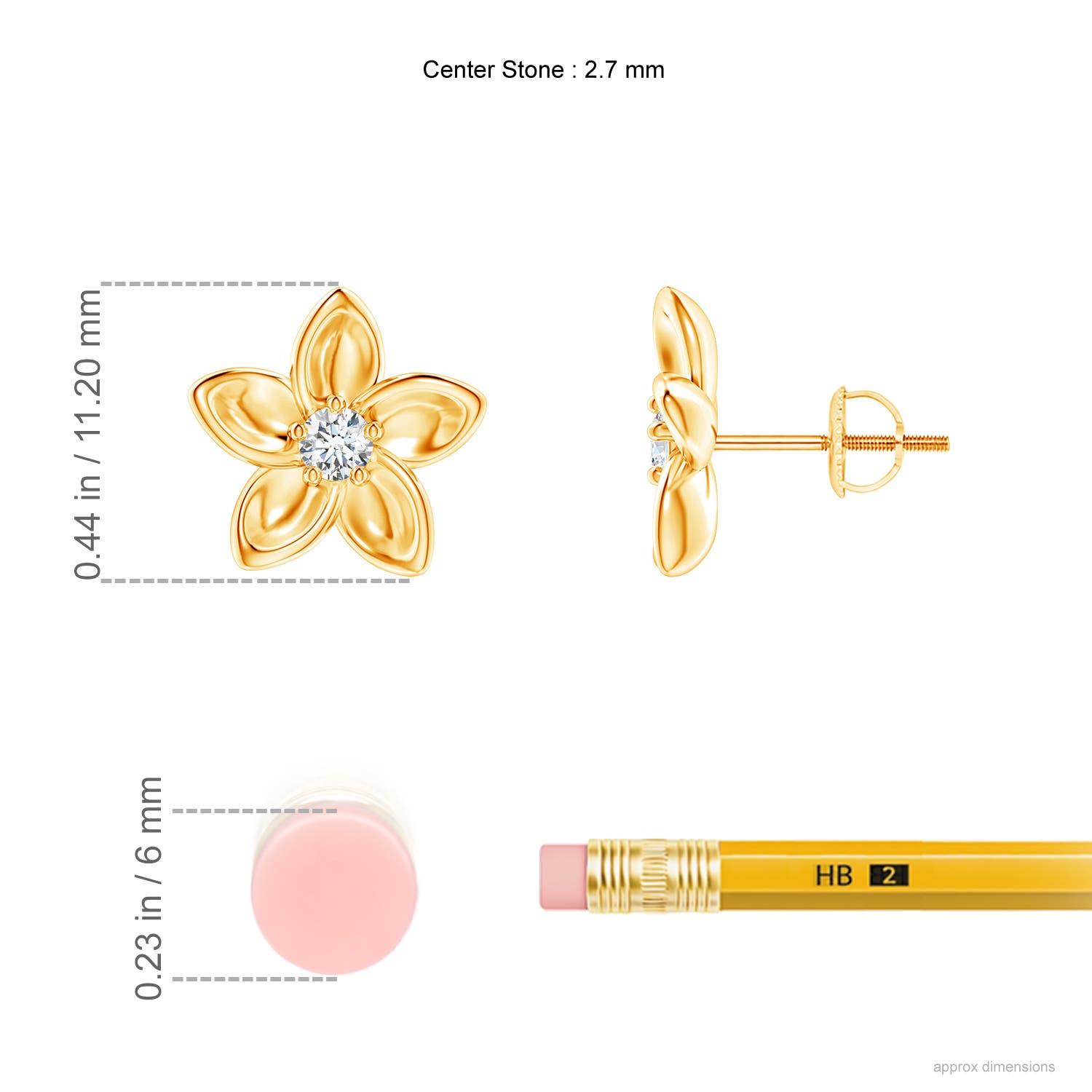 G, VS2 / 0.16 CT / 14 KT Yellow Gold