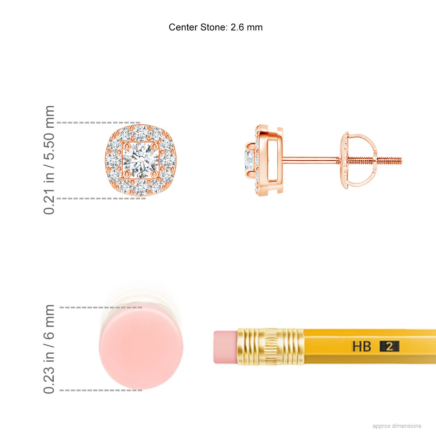 G, VS2 / 0.25 CT / 14 KT Rose Gold