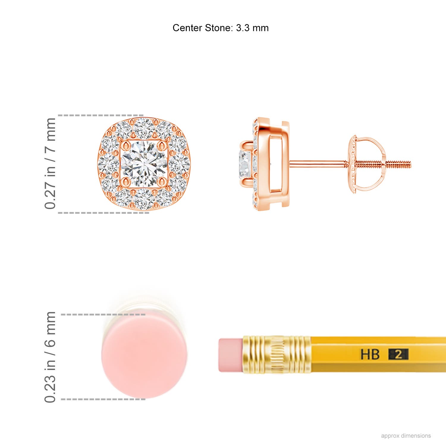 H, SI2 / 0.49 CT / 14 KT Rose Gold